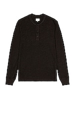 Rag & Bone Classic Henley in Jet Black, view 1, click to view large image.