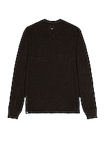 Rag & Bone Classic Henley in Jet Black, view 2, click to view large image.