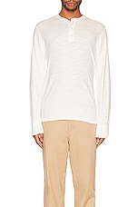 Rag & Bone Classic Henley in White, view 3, click to view large image.