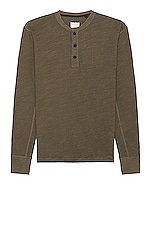 Rag & Bone Classic Flame Henley in Olive, view 1, click to view large image.