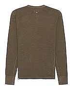 Rag & Bone Classic Flame Henley in Olive, view 2, click to view large image.