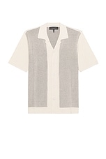 Rag & Bone Harvey Knit Camp Shirt in Ivory, view 1, click to view large image.