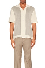 Rag & Bone Harvey Knit Camp Shirt in Ivory, view 4, click to view large image.