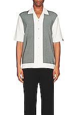Rag & Bone Herringbone Snap Front Avery Button Down Shirt in Ivory Multi, view 4, click to view large image.