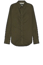 Rag & Bone Tomlin Oxford Shirt in Olive Night, view 1, click to view large image.