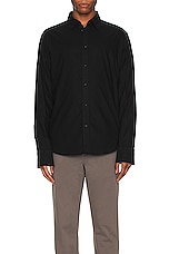 Rag & Bone Engineered Oxford Shirt in Black, view 3, click to view large image.