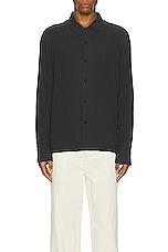Rag & Bone Avery Gauze Long Sleeve Shirt in Phantom, view 3, click to view large image.