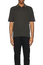 Rag & Bone Harvey Knit Polo in Shadow Green, view 4, click to view large image.