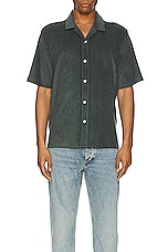 Rag & Bone Toweling Avery Shirt in Shadow Green, view 3, click to view large image.