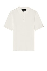 Rag & Bone Harvey Knit Polo in Ivory, view 1, click to view large image.