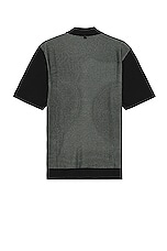 Rag & Bone Harvey Knit Camp Shirt in Black & White, view 2, click to view large image.