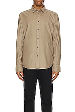 Rag & Bone Fit 2 Engineered Oxford Shirt in Taupe, view 3, click to view large image.