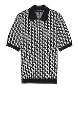 Rag & Bone Vaughn Viscose Polo in Navy Multi, view 1, click to view large image.