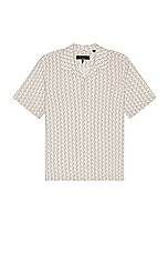 Rag & Bone Printed Avery Shirt in White Geo, view 1, click to view large image.