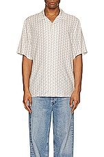 Rag & Bone Printed Avery Shirt in White Geo, view 4, click to view large image.