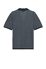 Rag & Bone Harvey Knit Camp Shirt in Blue, view 2, click to view large image.