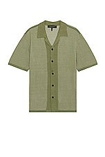 Rag & Bone Harvey Knit Camp Shirt in Sage, view 1, click to view large image.