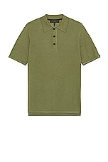 Rag & Bone Harvey Knit Polo in Sage, view 1, click to view large image.