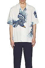 Rag & Bone Printed Avery Shirt in Ecru Eagle, view 3, click to view large image.