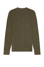 Rag & Bone Classic Flame Henley in Forest Green, view 2, click to view large image.