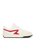 Rag & Bone Retro Court Sneaker in Off White & Red, view 1, click to view large image.
