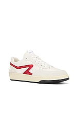 Rag & Bone Retro Court Sneaker in Off White & Red, view 2, click to view large image.