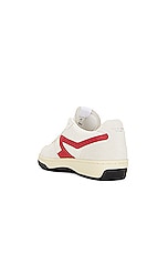 Rag & Bone Retro Court Sneaker in Off White & Red, view 3, click to view large image.