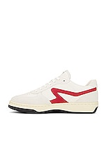 Rag & Bone Retro Court Sneaker in Off White & Red, view 5, click to view large image.