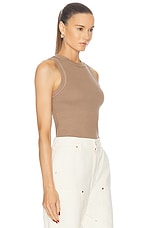 RENGGLI High Neck Tank Top in Oatmeal, view 2, click to view large image.