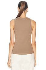 RENGGLI High Neck Tank Top in Oatmeal, view 3, click to view large image.