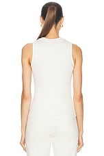 RENGGLI High Neck Tank Top in Off White, view 3, click to view large image.