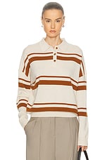 Cashmere Striped Polo Top