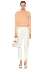 RENGGLI Long Sleeve Polo in Apricot, view 4, click to view large image.