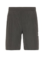 Reigning Champ Crinkle Nylon Match Short in Carbon, view 1, click to view large image.