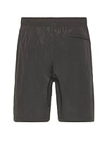 Reigning Champ Crinkle Nylon Match Short in Carbon, view 2, click to view large image.