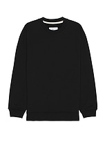 Reigning Champ Midweight Terry Classic Crewneck in Black, view 1, click to view large image.