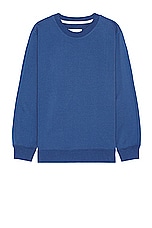 Reigning Champ Midweight Terry Classic Crewneck in Lapis, view 1, click to view large image.