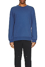 Reigning Champ Midweight Terry Classic Crewneck in Lapis, view 3, click to view large image.
