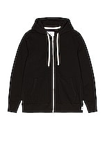 Reigning Champ Full Zip Hoodie in Black, view 1, click to view large image.
