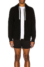 Reigning Champ Full Zip Hoodie in Black, view 3, click to view large image.
