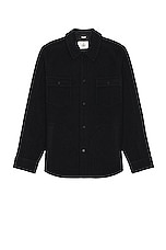 Reigning Champ Wool Overshirt in Black, view 1, click to view large image.