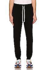 Reigning Champ Slim Sweatpant in Black, view 4, click to view large image.