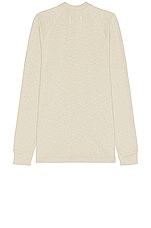 Reigning Champ Slub Long Sleeve Henley in Dune, view 2, click to view large image.