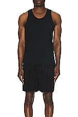Reigning Champ Lightweight Jersey Tank Top in Black, view 3, click to view large image.