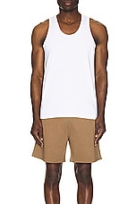 Reigning Champ Lightweight Jersey Tank Top in White, view 3, click to view large image.