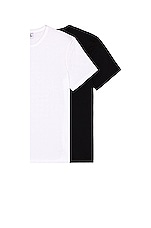 Reigning Champ 2 Pack T-Shirt in White & Black, view 1, click to view large image.