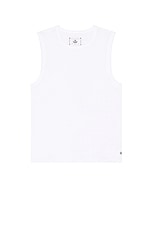 Reigning Champ Copper Jersey Sleeveless Shirt in White, view 1, click to view large image.