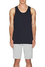 Reigning Champ Lightweight Jersey Tank Top in Navy, view 3, click to view large image.