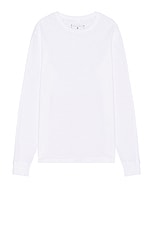 Reigning Champ Reigning Champ 1x1 Slub Long Sleeve in White, view 1, click to view large image.