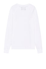 Reigning Champ Reigning Champ 1x1 Slub Long Sleeve in White, view 2, click to view large image.